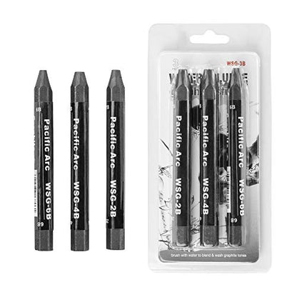 Pacific Arc Jumbo Water Soluble Graphite Sticks Set of 3, Soft 2B, 4B, 6B - style: 2B, 4B, 6B