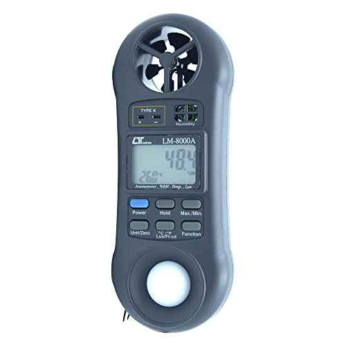 4 in 1 Environmental Quality Meter Anemometer Humidity Light Meter Tester Thermometer Model: LM-8000A Along with Calibration Certificate by INSTRUKART