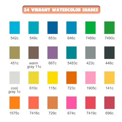 Watercolor Paint Set, Portable Travel Palette for Painting and Sketching