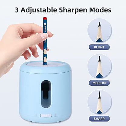 tenwin Pencil Sharpener Battery Powered, Portable, for 6-8mm Pencils - color: Blue