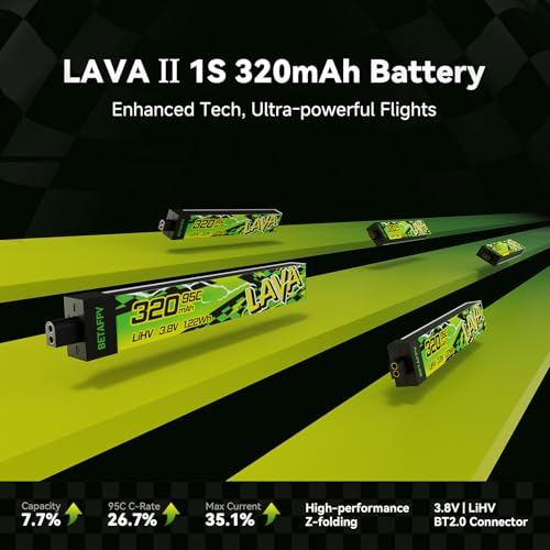 BETAFPV 5pcs Lava II 320mAh 1S Battery 3.8V 95C LiHV for FPV Quadcopter