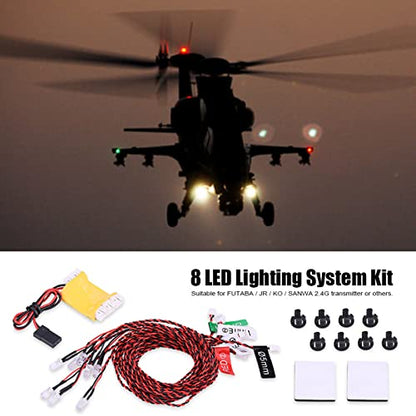 8 LED RC Light Kit, RC Flashing Lighting System, Simulation Flash Lamp for 1/10 RC Airplane Helicopter (4-6V)