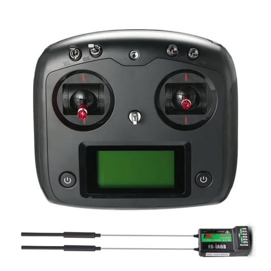 GoolRC Flysky FS-i6s 2.4G 10CH AFHDS 2A RC Transmitter with FS-iA6B Receiver for RC Drone Airplane Multicopter Helicopter (Black) - color: Black