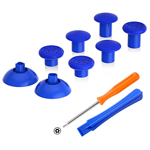 eXtremeRate ThumbsGear Interchangeable Thumbstick for Xbox Seires X/S - Improve Comfort - 3 Height Domed & Concave Grips Ergonomic Adjustable Joystick for Xbox One S/X/Elite - Blue - color: Blue