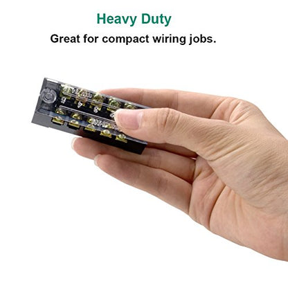 Terminal Block, 5 Circuits 600V 15A Dual Row Screw Terminal Strip, 5 Sets - size: 15A 5P+5pcs Jumpers
