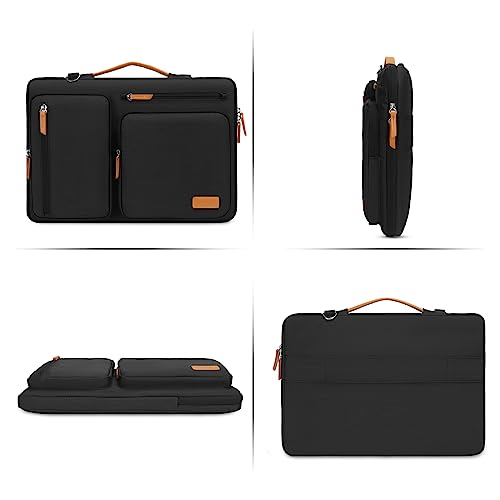 MOSISO 360 Protective Laptop Shoulder Bag, 15-16 inch Computer Bags - color: Black, size: 16 inch
