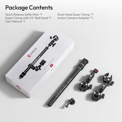 ULANZI VL03 40in Invisible Selfie Stick Motorcycle Bike Mount Kit