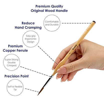 Grabie 11 Pcs Miniature Paint Brushes for Fine Detail Painting
