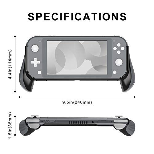 Grip Case for Nintendo Switch Lite,Hand Grips Handles Ergonomic Protective Case,Accessories Compatible with Nintendo Switch Lite (Black) - color: Black