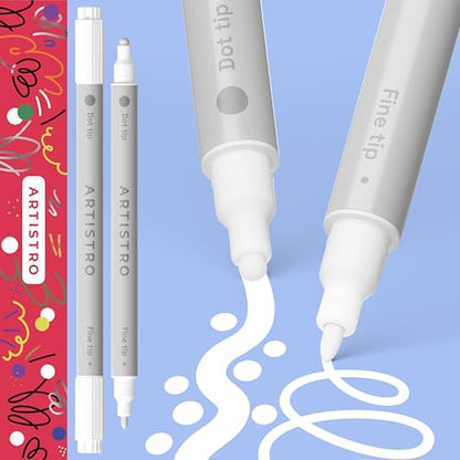 ARTISTRO White Dual-Tip Acrylic Paint Pens - Set of 2 - color: White