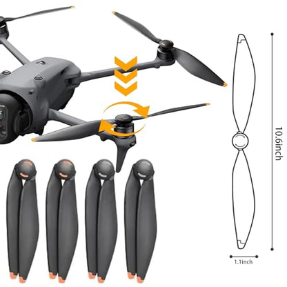 2 Pairs Quick Release Low Noise Propellers for Mavic 4 Pro Propellers, Replacement Propeller Blades Drone Accessories