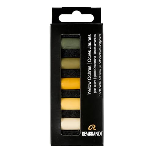Rembrandt Soft Pastel Micro Set, 5-Piece Half Sticks, Yellow Ochres - color: Yellow Ochres, style: 5 Half Sticks in Micro Set
