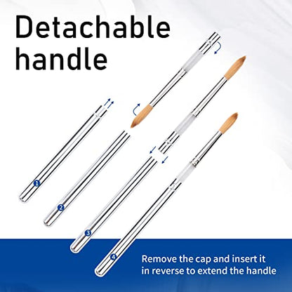 Falling in Art 2 Pcs Round Travel Paint Brush Set - style: 2 Pcs Travel Brush Set