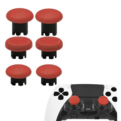 6-in-1 Interchangeable Thumbstick Caps for PS5 DualSense Edge Controller,Swappable Thumbsticks for PS5 Dualsense Controller, Thumbsticks Joysticks Kits Replacement for PS5 Dualsense Controller(Red) - color: Red