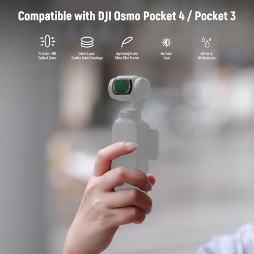 NEEWER Magnetic CPL Filter Compatible with DJI Osmo Pocket 3 / Pocket 4 / Xtra Muse, Circular Polarizer Filter Action Camera Accessories Kit with 2 Screen Protectors - style: CPL