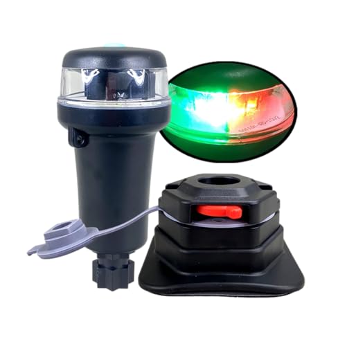 Pactrade Marine Navigation Lights for Boats LED - Red/Green Battery Powered Nav Lights for Boats - Surface Mounts (Curved), Fixed Base, 3-Mode Operation - 1NM Waterproof - style: Surface Mounts (Curved), Fixed Base
