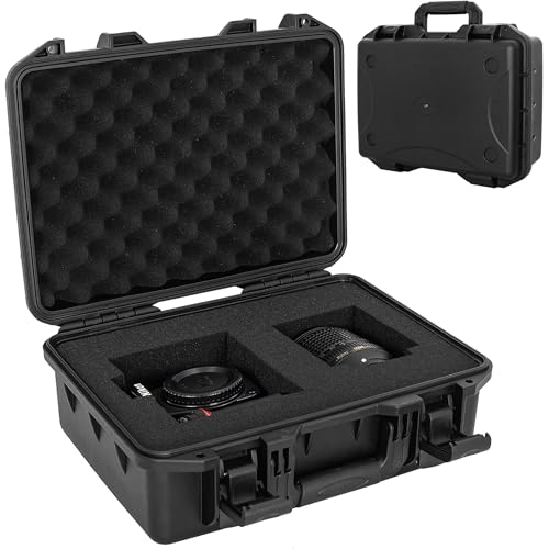 Hard Case with IP67 Waterproof Shockproof Tool Box for Microphone, Drones, Camera, Equipments, Portable Storage Case, 16.5 x13 x 7 Inch
