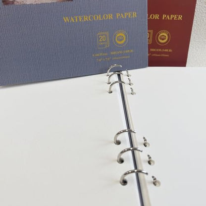 MAIMOUFIN Square Spiral Watercolor Sketchbook, 100% Cotton Hot Press