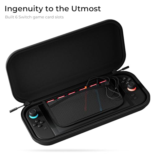 COOWPS for Nintendo Switch 2 Case, Full Protection Portable Travel Case - color: Black