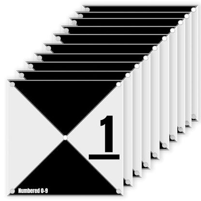 10 Pack Drone Ground Control Point GCP - style: Triangle Center Eyelet Numbered 0-9