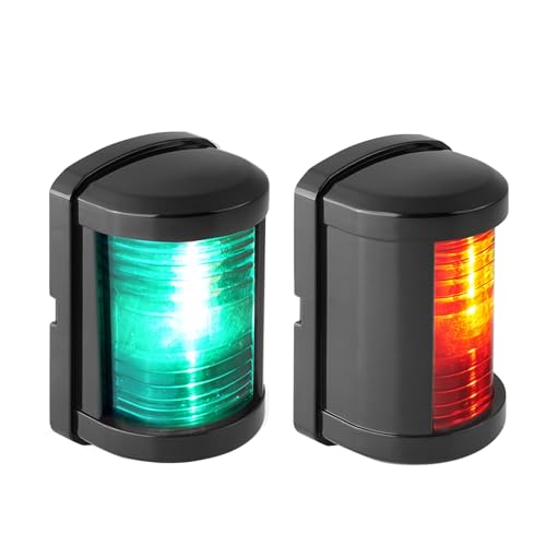 SEAFLO 11 Series Mini Sized LED Green Starboard & Red Port Navigation Light – 12V, 1W, IP67 Waterproof, 2NM Visibility for Boats Under 65 ft (20m) – 4-Year Warranty (Starboard & Port Combo/Black) - color: Individual Port and Starboard (Red & Green), size: