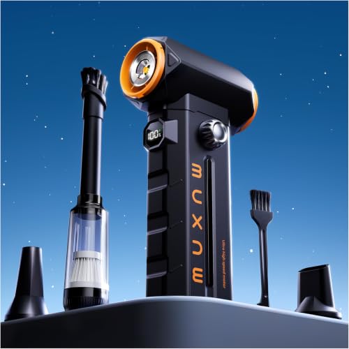 Compressed Air Duster & Vacuum 2-in-1, Electric Air Blower - color: Black