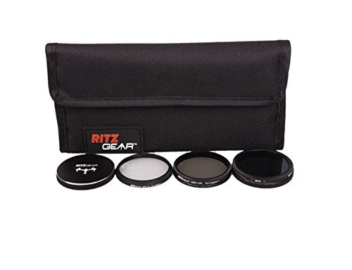 Ritz Gear™ HD MC Filter Kit for DJI Phantom 3 Professional & Adavnced Drone Camera - Includes CPL, UV, Fader ND, Metal Lens Cap, Pouch