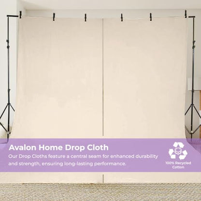 Canvas Drop Cloth for Painting 4x15 feet Pack of 2-8oz Painters Drop Cloths for Painting - All Purpose Canvas Tarps for Floor & Furniture Protection - Recycled Cotton Fabric - size: 4x15 Ft - 2 pc