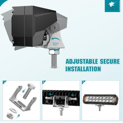 Nilight 6 Inch LED Light Bar 2PCS 50W Spot Flood Combo Lamps - color: 50W Led Pod 2Pcs White