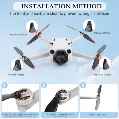16Pcs Propellers Blades Replacement for DJI Mini 4 Pro/Mini 3 Pro, JISONCASE Low-Noise & Quick-Release Props Wings Compatible with DJI Mini 4 Pro/Mini 3 Pro Propeller Blade - color: 16pcs