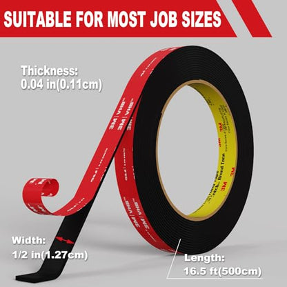 tapify Double Sided Tape Heavy Duty 1/2in x 16.5FT - size: 1/2 IN x16.5FT