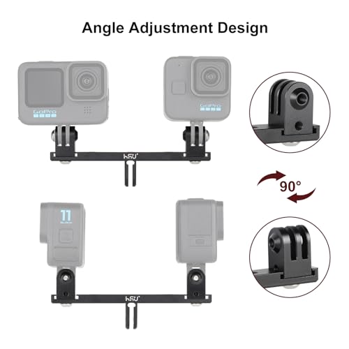 HSU Aluminum Dual Twin Mount, 1/4”-20 Cold Shoe Mount Adapter - color: Extension
