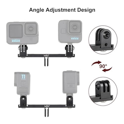 HSU Aluminum Dual Twin Mount, 1/4”-20 Cold Shoe Mount Adapter - color: Extension