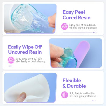 HeyClear Silicone Measuring Cups Kit for Epoxy Resin 250&100ml Mixing Cups - size: 250ML+100ML