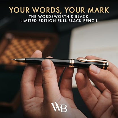 Wordsworth & Black Luxury Metal Mechanical Pencil 0.7mm for Writing, Black - color: Black Gold