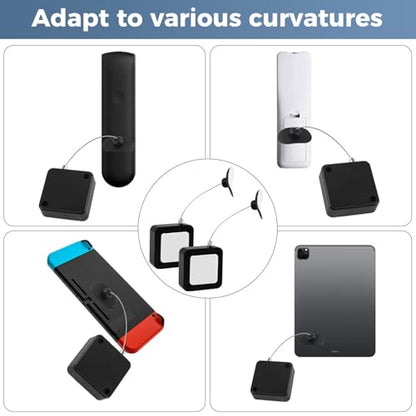 4 Pack 6.5 Ft Retractable Remote Control Safety Lock Tether, Adjustable Lock Strap with Clear Remote Cover, TV Remote Finder and Security Lanyard for Game Controllers