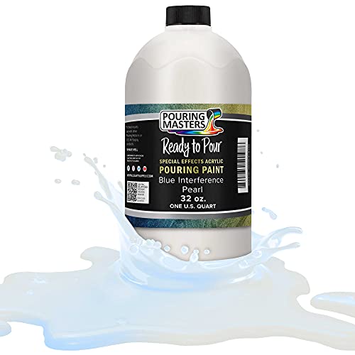 Pouring Masters Blue Interference Pearl 32-oz Acrylic Pouring Paint - color: Blue, size: 32 Fl Oz (Pack of 1)