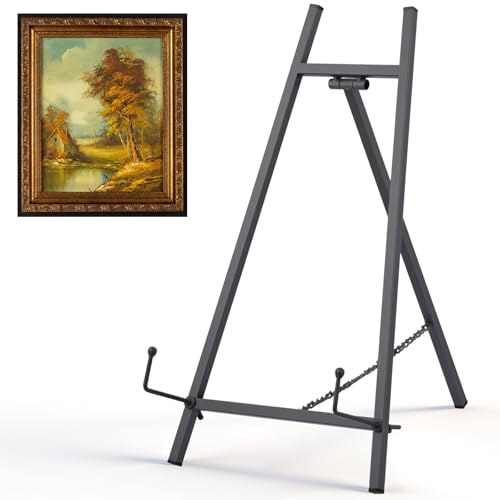 Leinuosen 1 Pcs Metal Tabletop Easel Stand, Tripod Display,Grey - color: Grey