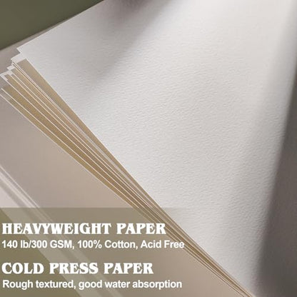 300 Sheets Watercolor Paper 8.5 x 11 in, 140 Lb Cold Press, White - size: 8.5 x 11 Inch