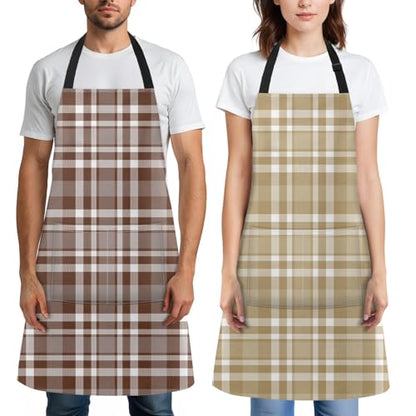 Britimes Apron with Pockets, 32x28 inch, 2 Pack, Khaki Champagne - color: Khaki Brown