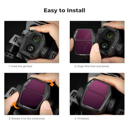 K&F CONCEPT 3Pack ND PL Filter Set Compatible with DJI Air 3S - style: CPL+ND8+ND16