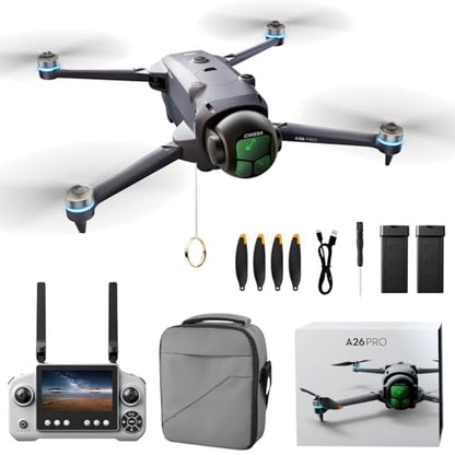 GPS Drone with 4K UHD Camera for Adults, Airdrop Drones, Obstacle Avoidance, One-Key Payload Drop Delivery Function, 4.5 Inch Screen Remote Controller, Foldable FPV Quadcopter with Auto Return, Long Flight Time, Ideal for Outdoor Shooting Camping Fishing