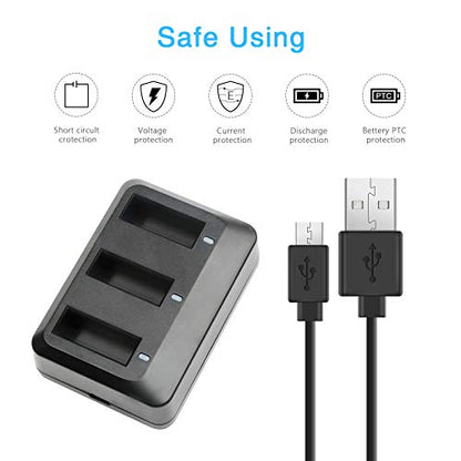 D&F Replacement Battery 3 Pack 660mAh Battery with Rechargeable Charger for Parrot MiniDrone Jumping Sumo,Swing,Mambo,Parrot Mini Drone Rolling Spider