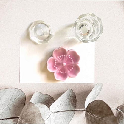 Glass Dip Pen Set with Glass Ink Well Inkwell with Lid Calligraphy Writing Set - style: Coral Pink Glass Dip Pen Set