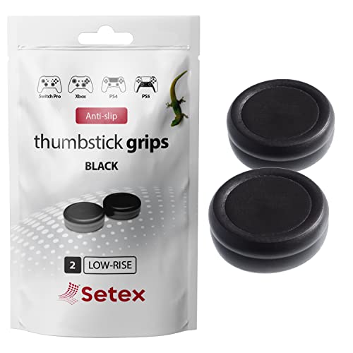 Setex Gecko Grip Thumbstick Grip Covers, PS5, Xbox, Switch, 1 Pair, Black - color: Black, size: 1 Pair