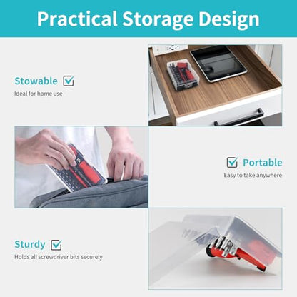 Showpin Mini Screwdriver Set for Computer PC Laptop Macbook Electronics Repair, 35PCS Small Precision Tool Kit with Torx T5 T6 T8 for Beginner IT DIY - color: Red