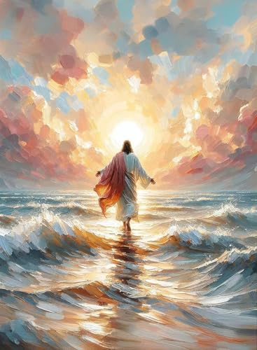 Jesus Paint by Numbers Kit for Adults Framed Canvas 12X16 in, Frameworkless - color: YH02562