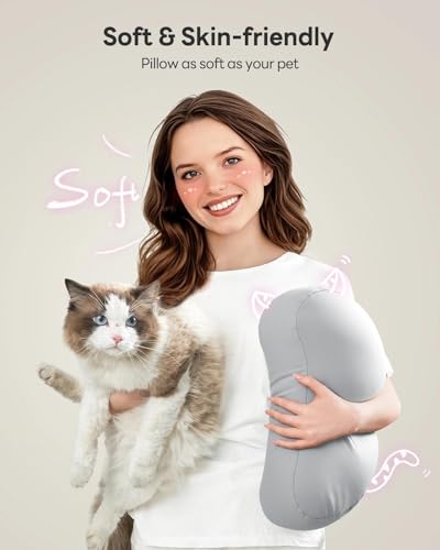 SAIJI Magnetic Tablet Pillow Stand for Bed with Ergonomic Soft Pillow(Gray) - color: Light Gray