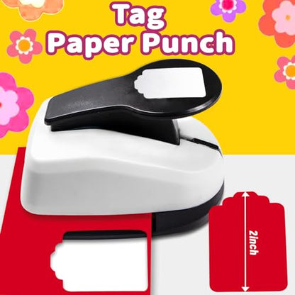 Tag Hole Punches for Paper Crafts, 2 inch Tag Punch Paper Punches - style: Tag