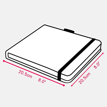 Square 8x8 Bleedproof Marker Paper Pad, 110 GSM Alcohol Ink Bristol Paper Sketchbook, Handmade Journal Hardbound 88 Sheets (176 Pages) Markers Ink Mediums Art Sketch Book Large Apricot Umbrella - color: L-apricot umbrella